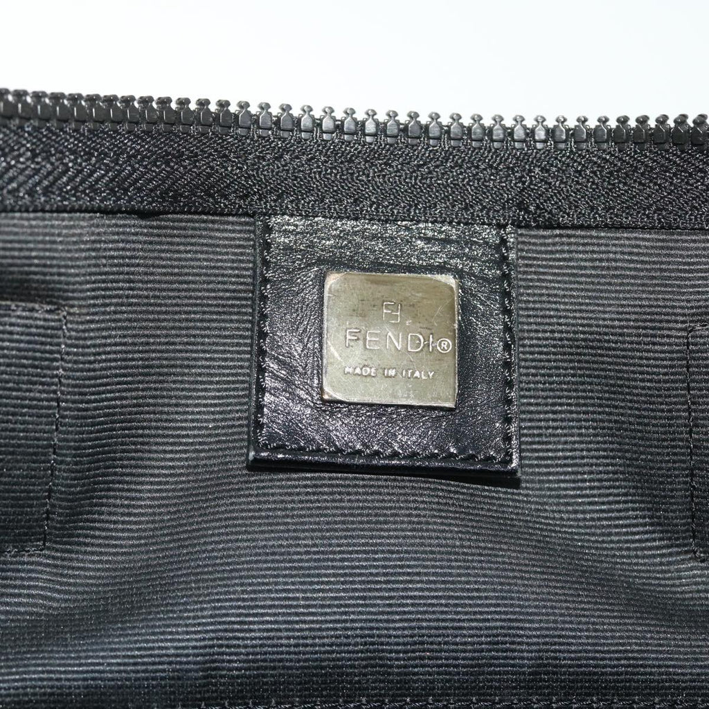FENDI Hand Bag Nylon Black Brown bs8205