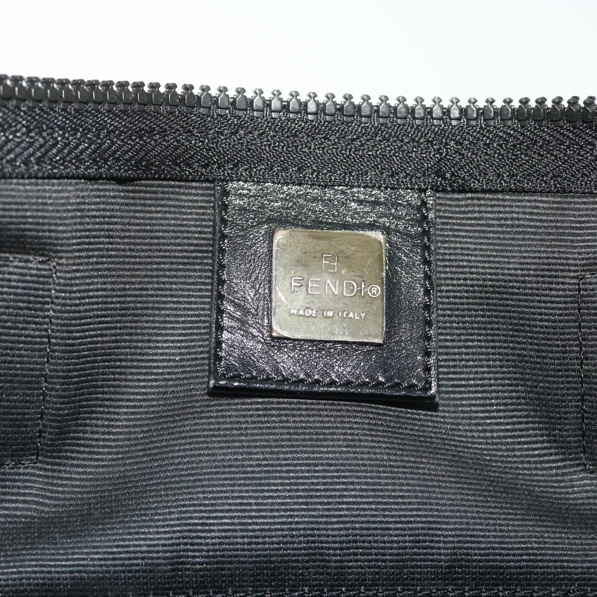 FENDI Hand Bag Nylon Black Brown bs8205