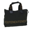 FENDI Hand Bag Nylon Black Brown bs8205