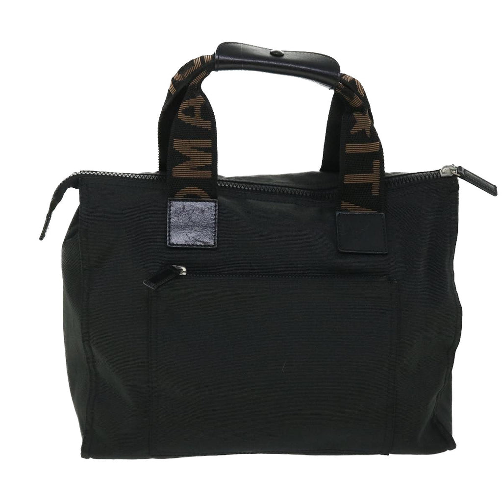 FENDI Hand Bag Nylon Black Brown bs8205