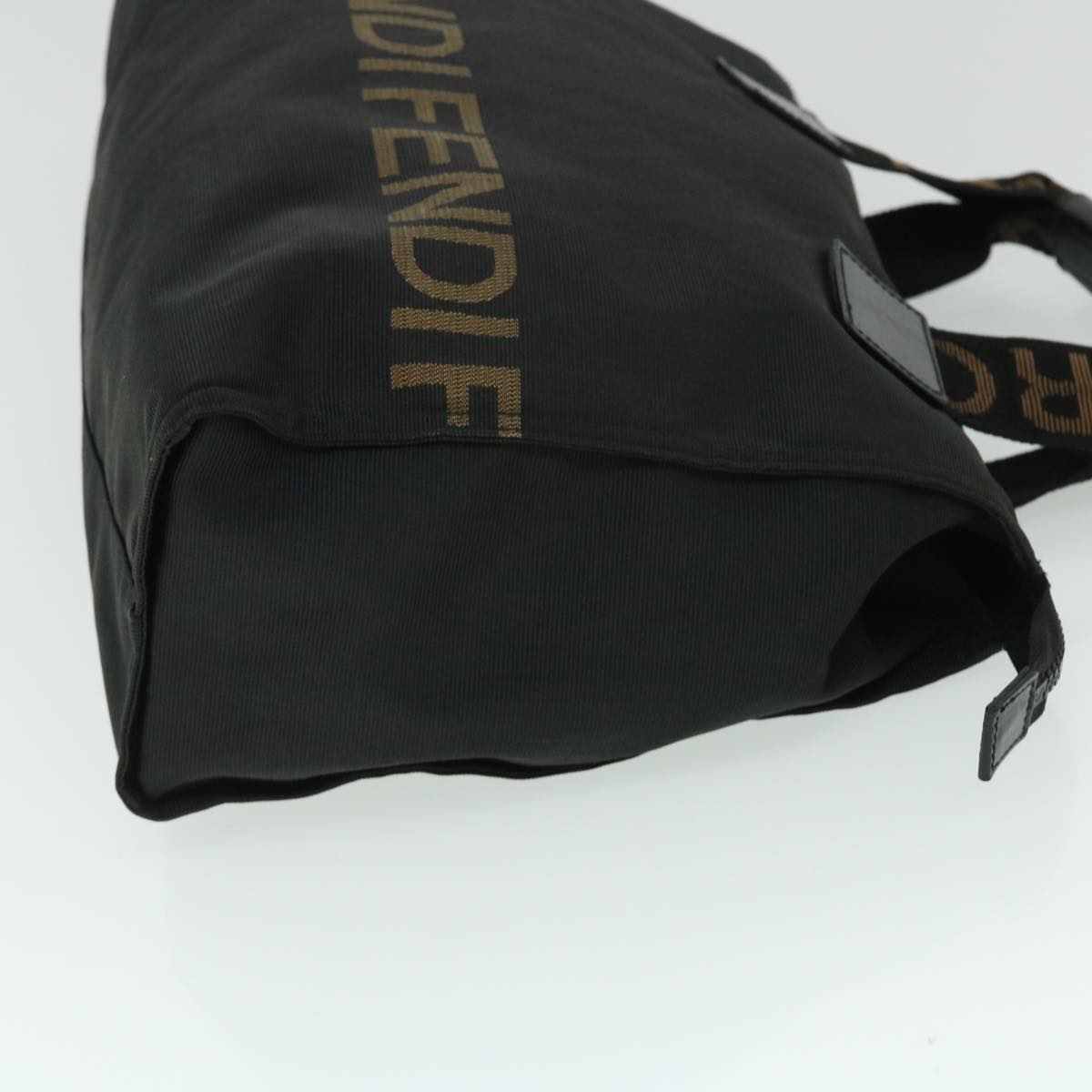 FENDI Hand Bag Nylon Black Brown bs8205