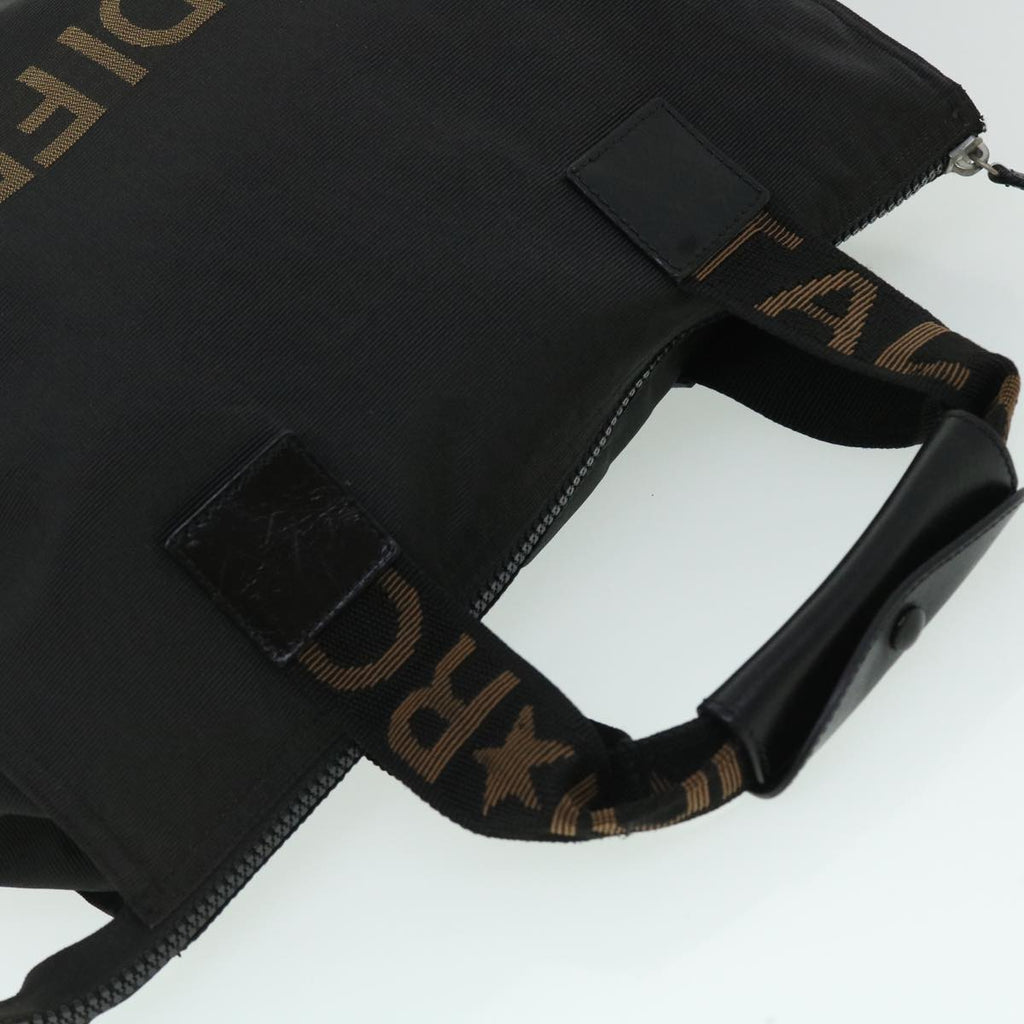 FENDI Hand Bag Nylon Black Brown bs8205