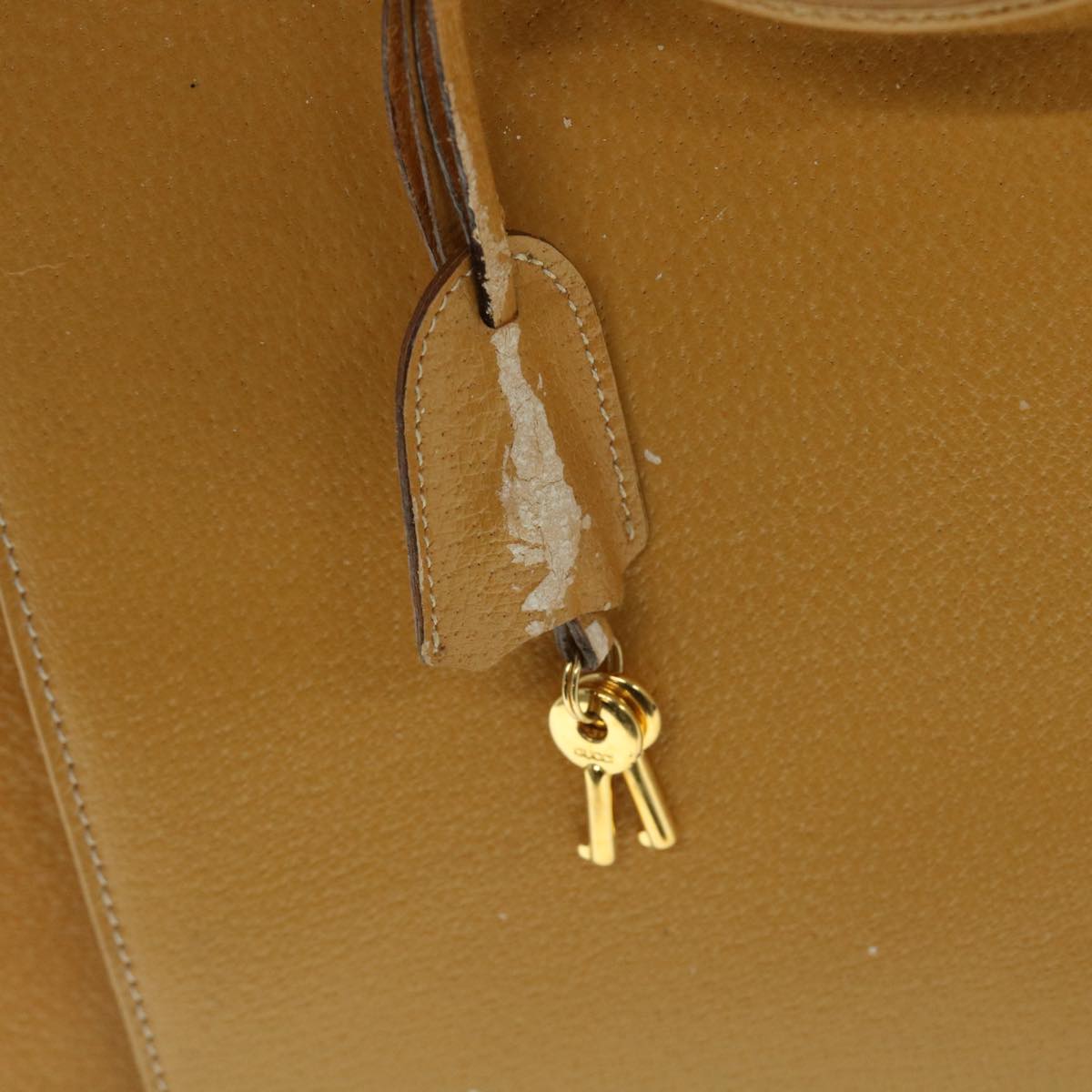 GUCCI Hand Bag Leather Beige bs8249