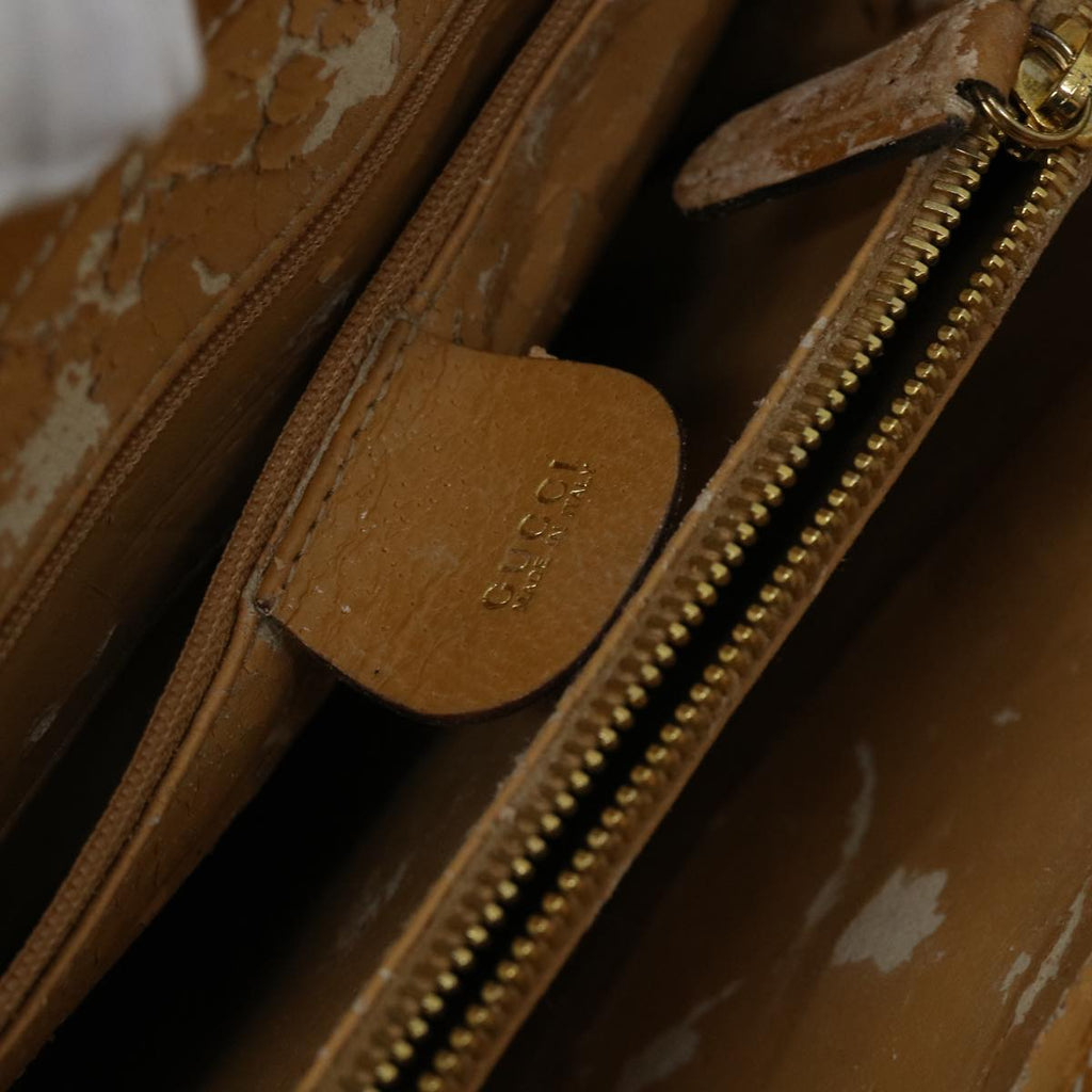 GUCCI Hand Bag Leather Beige bs8249