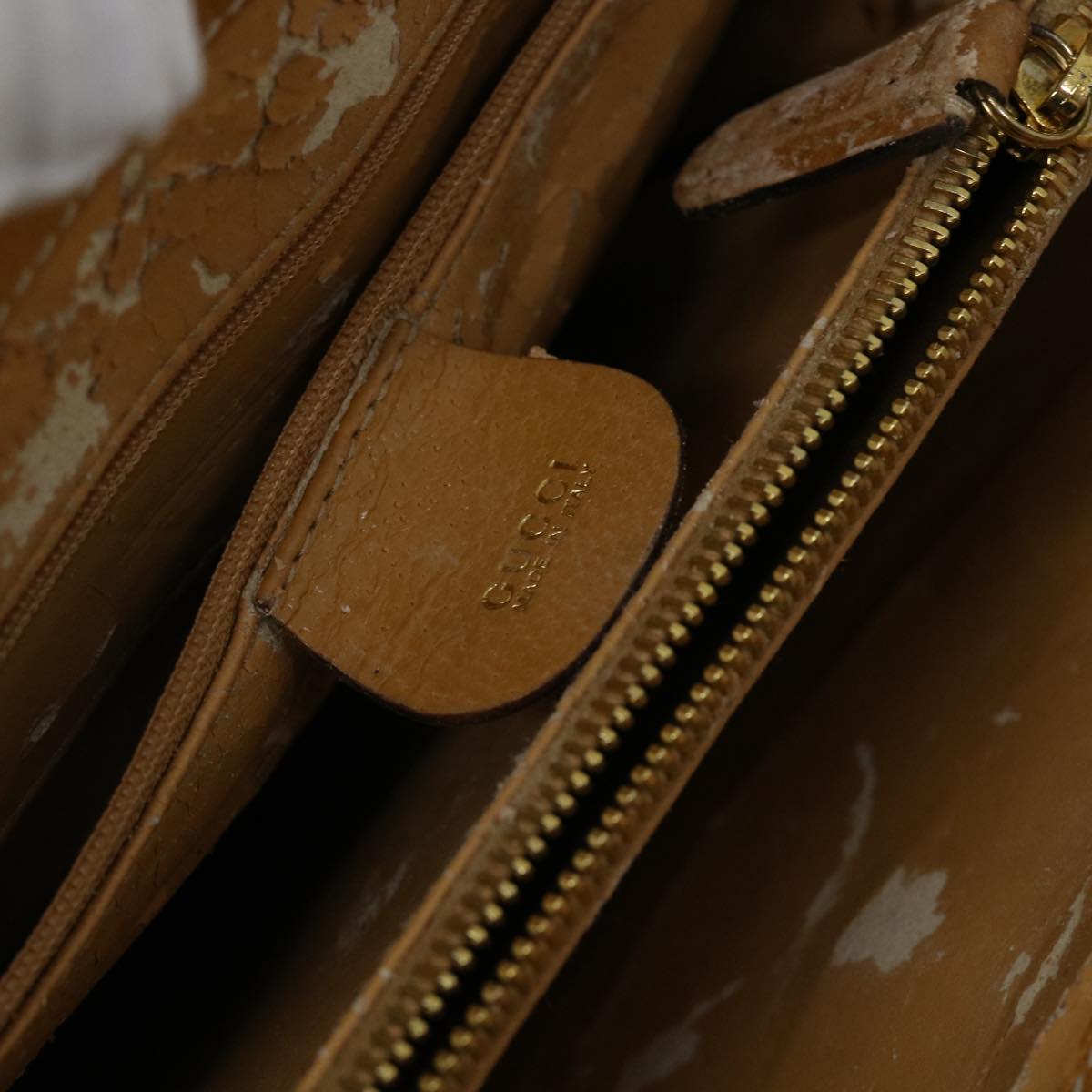 GUCCI Hand Bag Leather Beige bs8249