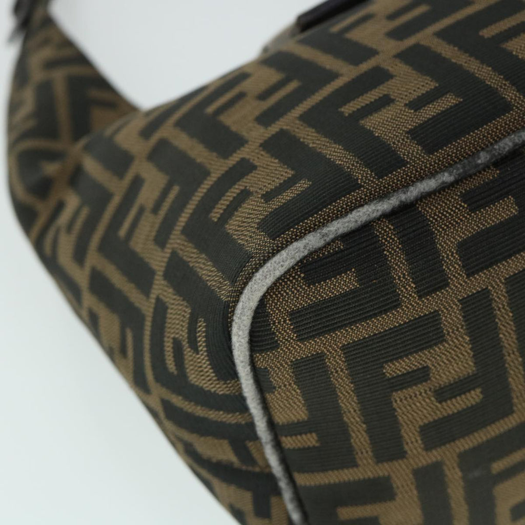 FENDI Zucca Canvas Mamma Baguette Shoulder Bag Black Brown bs8308