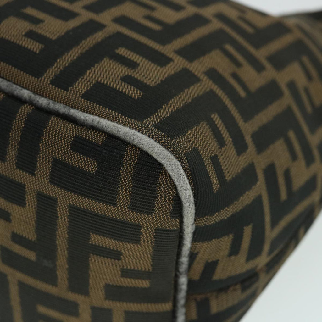 FENDI Zucca Canvas Mamma Baguette Shoulder Bag Black Brown bs8308