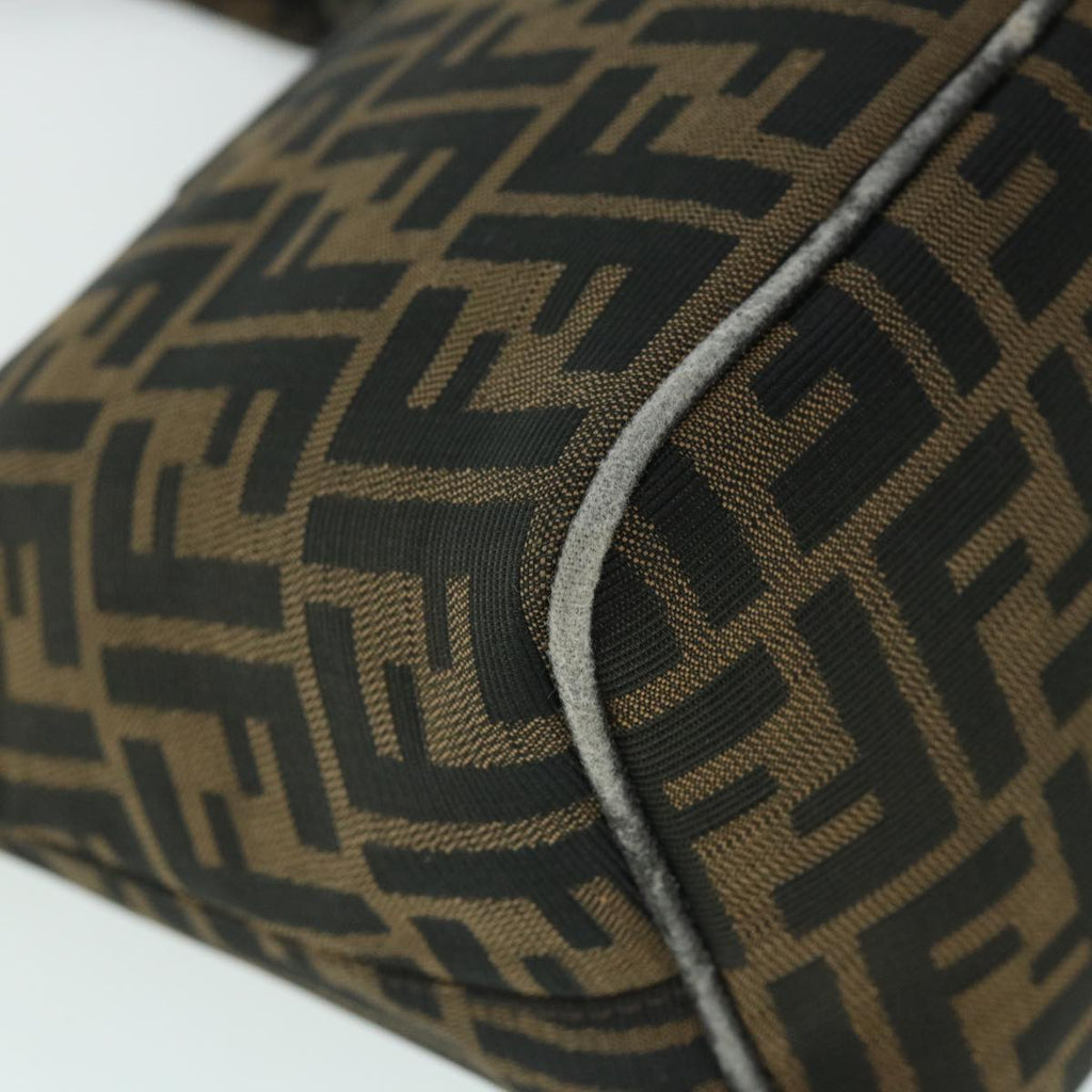FENDI Zucca Canvas Mamma Baguette Shoulder Bag Black Brown bs8308