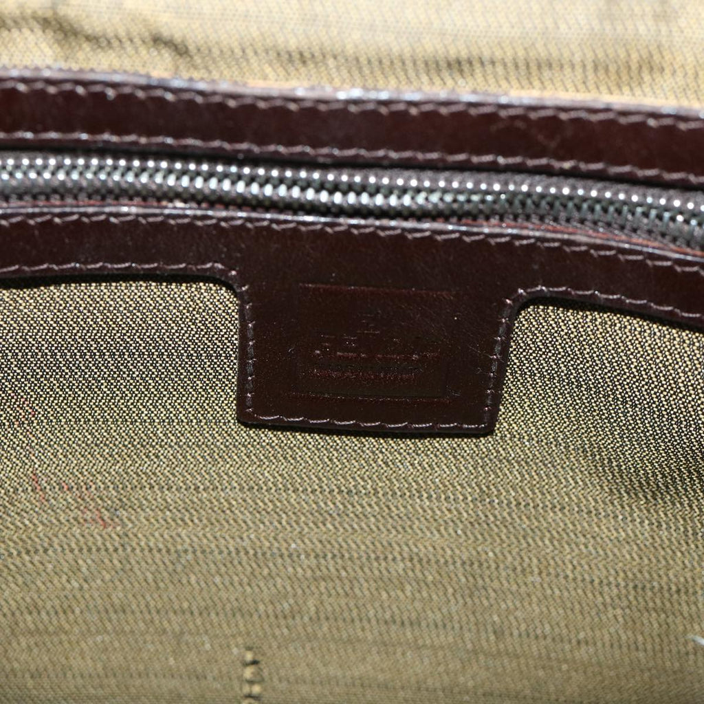 FENDI Zucca Canvas Mamma Baguette Shoulder Bag Black Brown bs8308