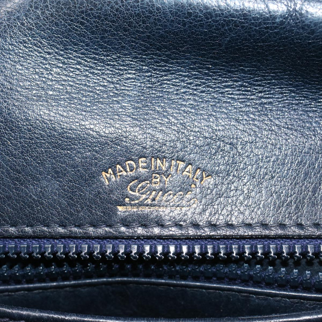 GUCCI Sherry Line Shoulder Bag Leather Black Red Navy bs8337
