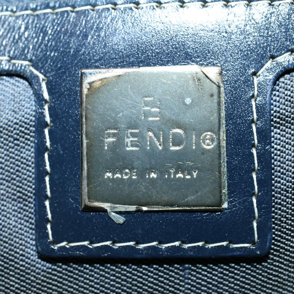 FENDI Shoulder Bag Canvas Navy bs8339