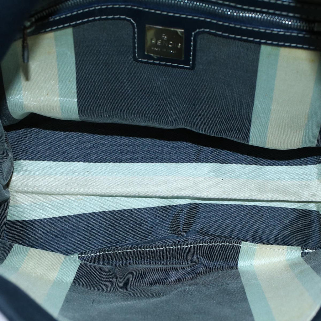 FENDI Shoulder Bag Canvas Navy bs8339