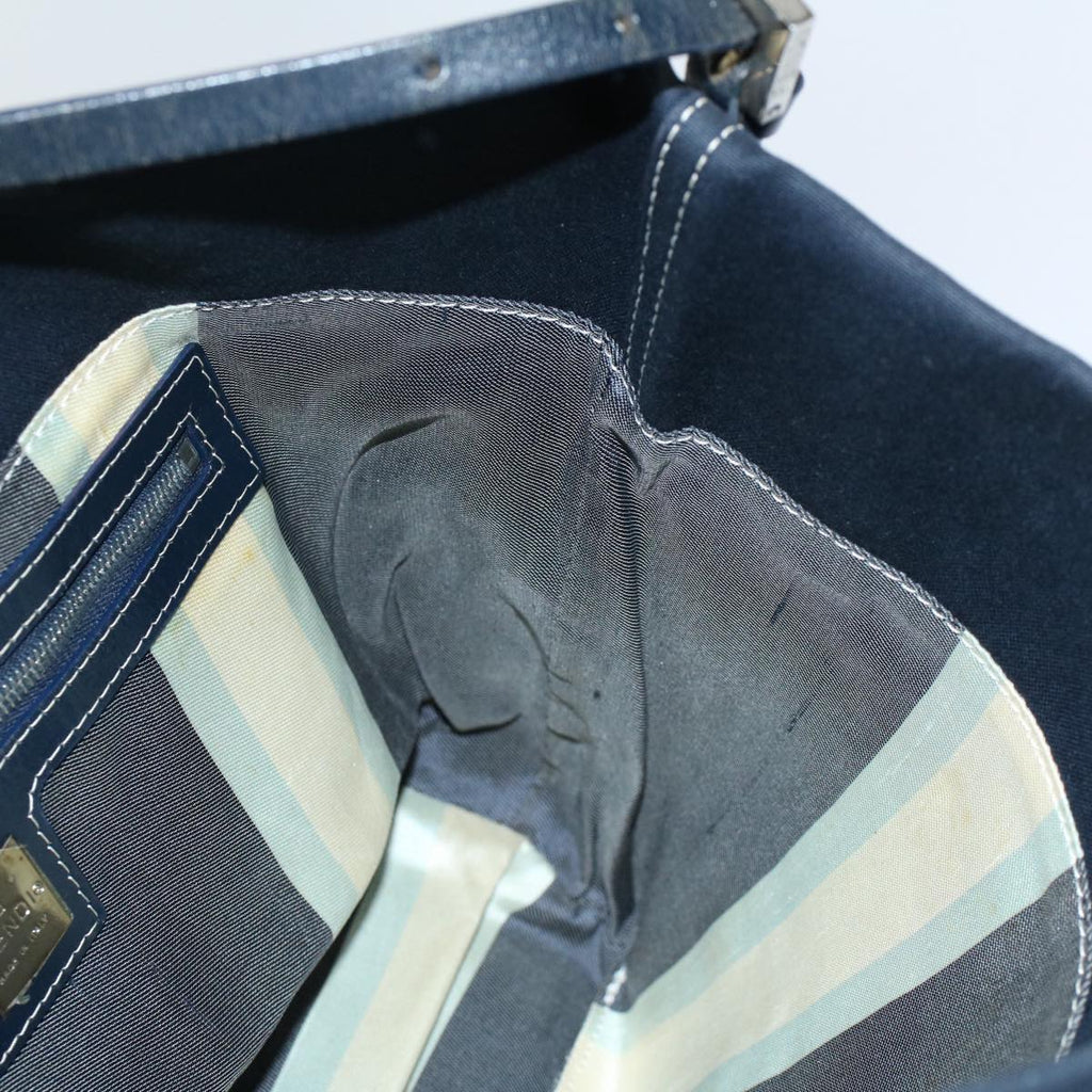 FENDI Shoulder Bag Canvas Navy bs8339