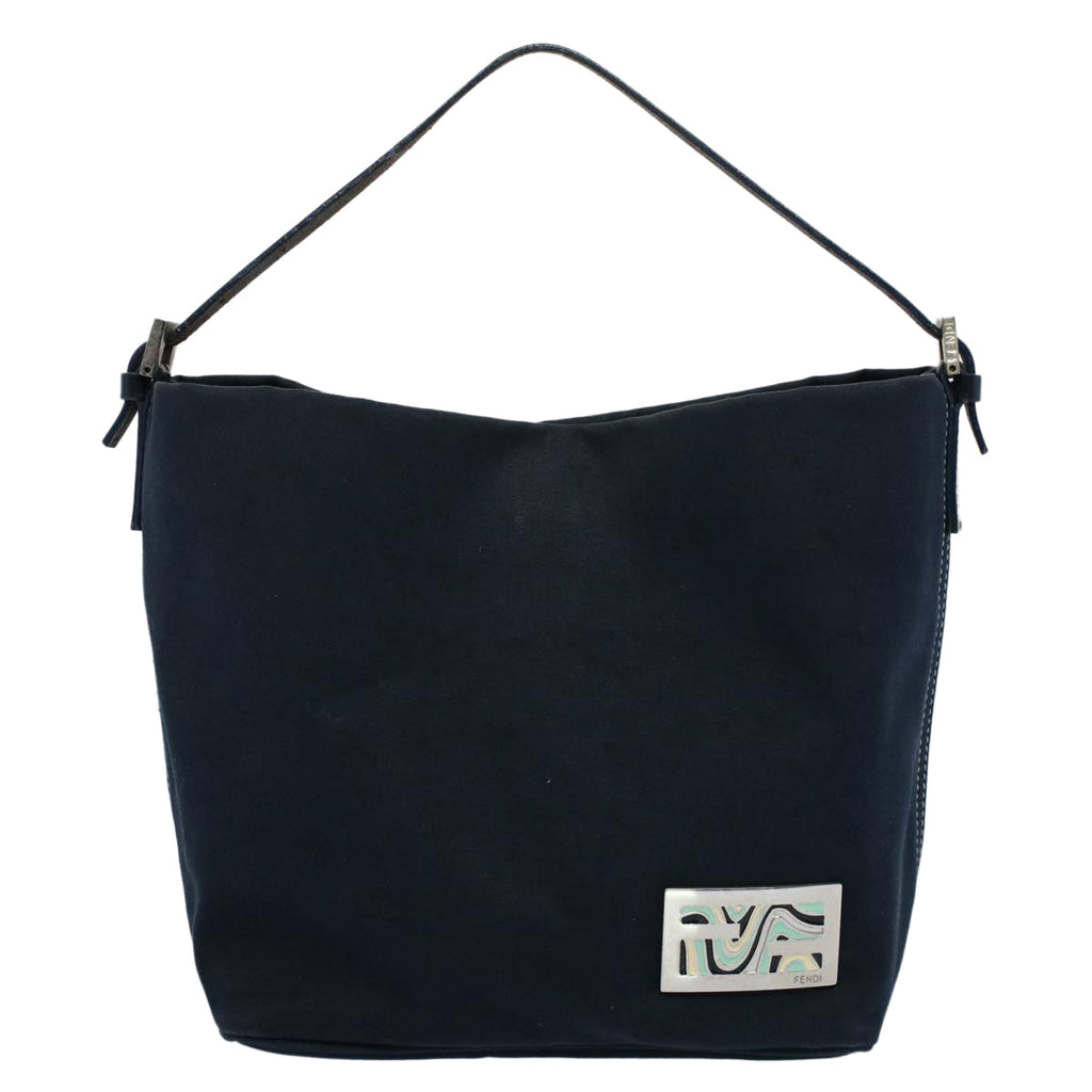 FENDI Shoulder Bag Canvas Navy bs8339