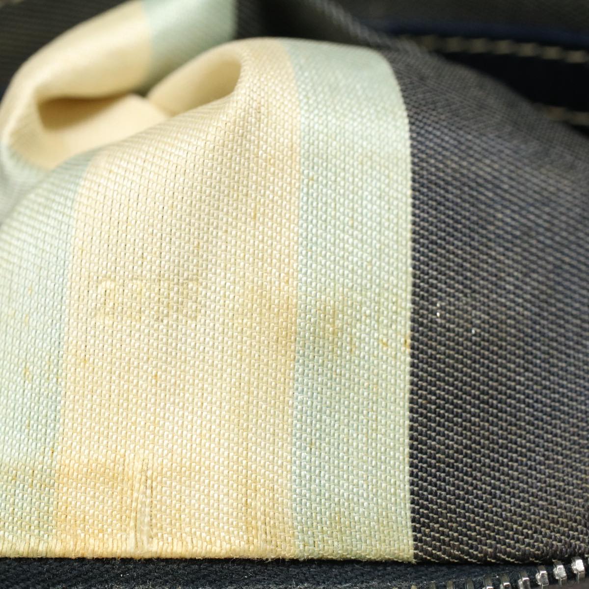 FENDI Shoulder Bag Canvas Navy bs8339