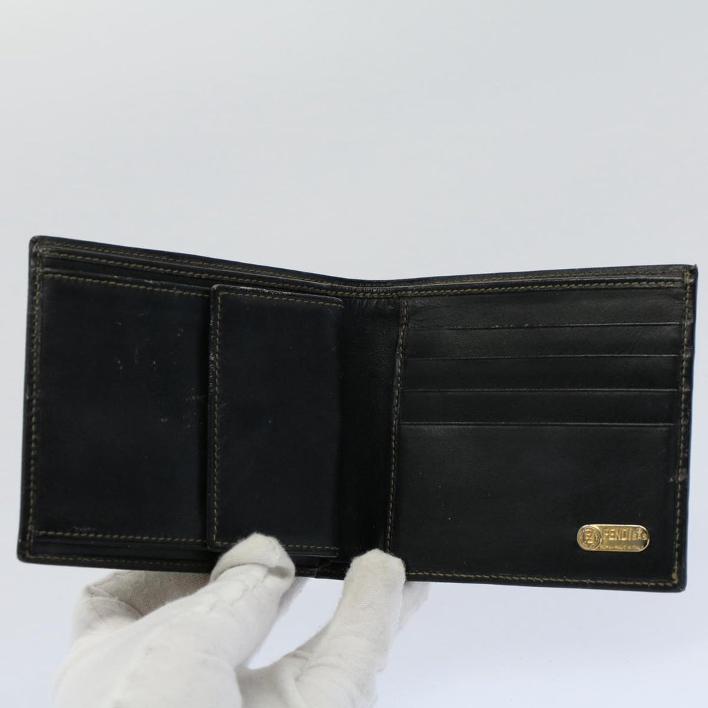 FENDI Zucca Zucchino Canvas Pouch Wallet Canvas 4Set Brown Black bs8399
