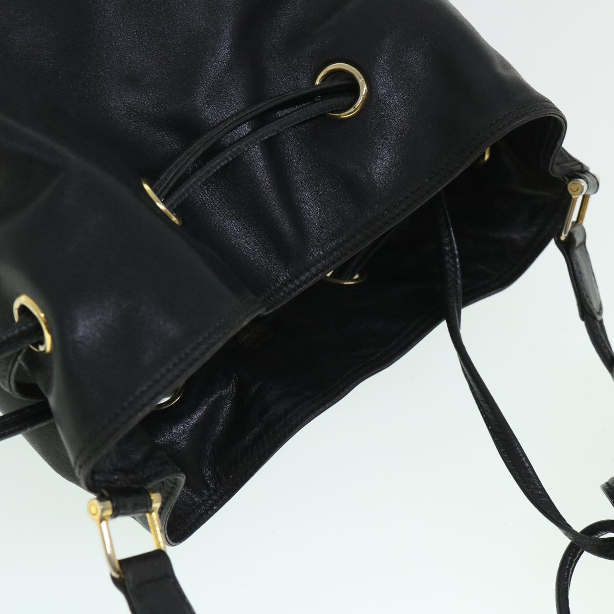 GUCCI Shoulder Bag Leather Black bs8418