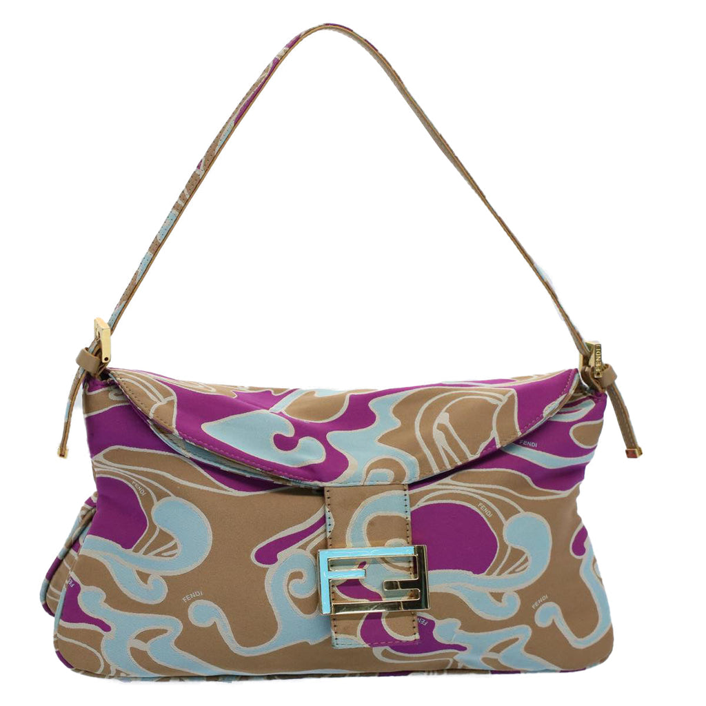 FENDI Mamma Baguette Shoulder Bag Canvas Multicolor 2305 26796 018 bs8434