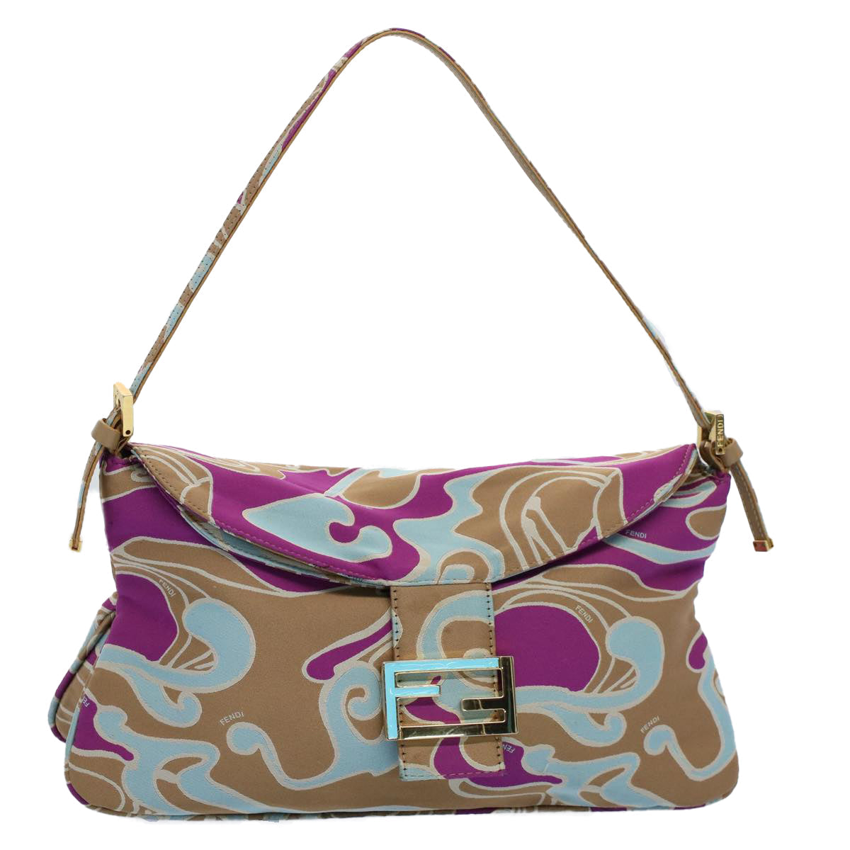 FENDI Mamma Baguette Shoulder Bag Canvas Multicolor 2305 26796 018 bs8434