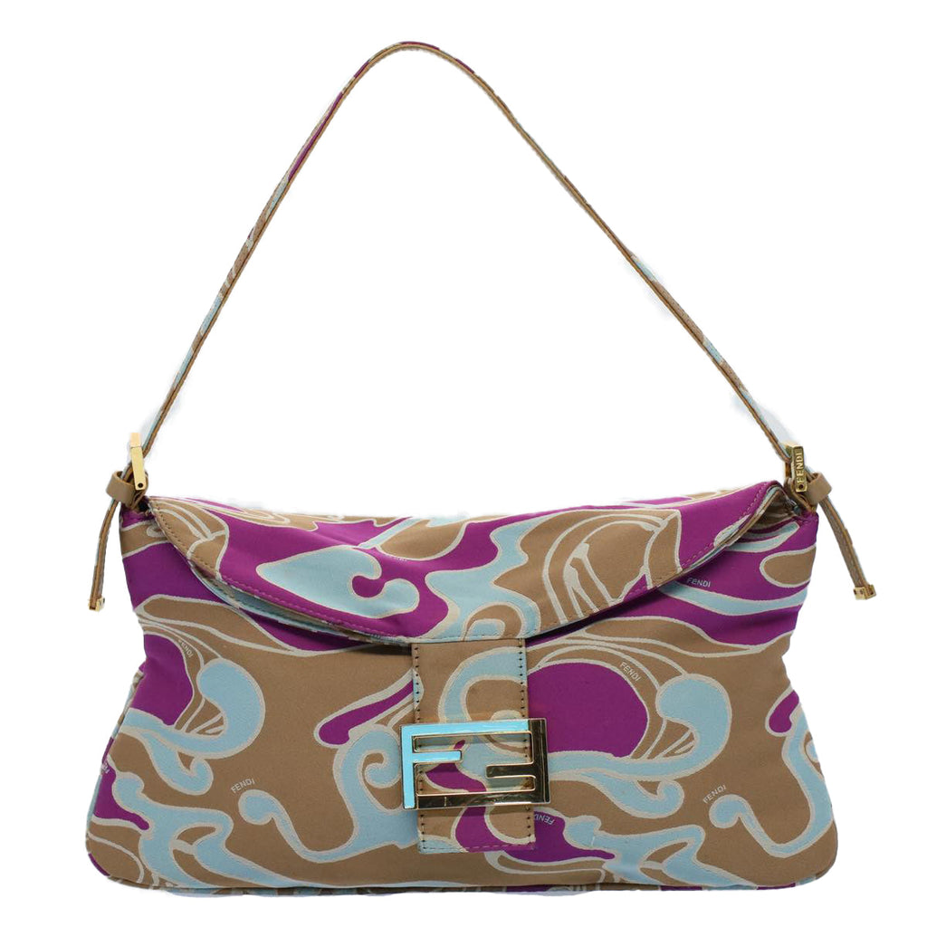 FENDI Mamma Baguette Shoulder Bag Canvas Multicolor 2305 26796 018 bs8434