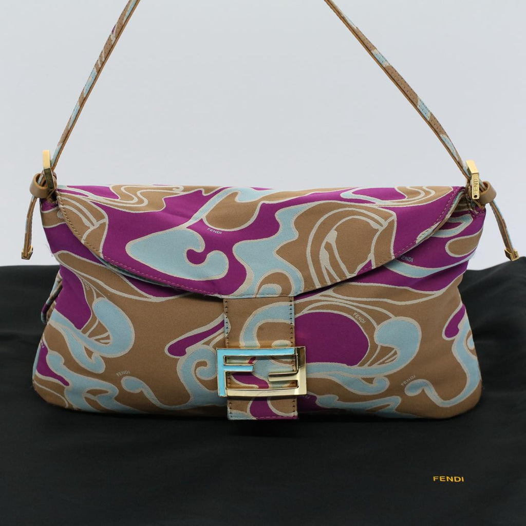 FENDI Mamma Baguette Shoulder Bag Canvas Multicolor 2305 26796 018 bs8434