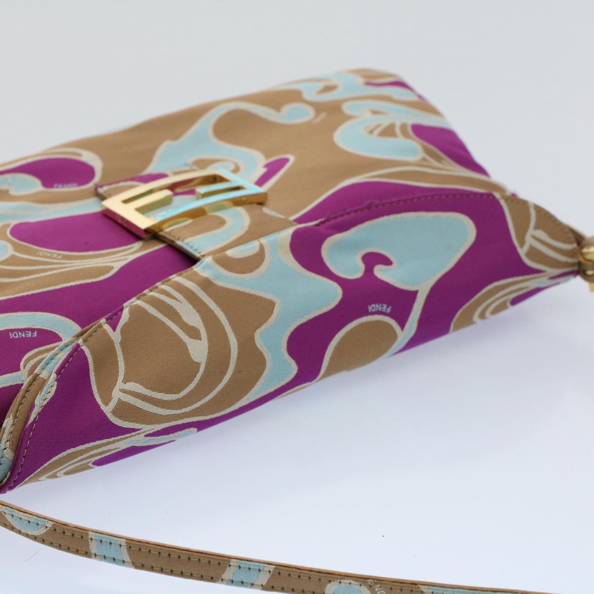 FENDI Mamma Baguette Shoulder Bag Canvas Multicolor 2305 26796 018 bs8434