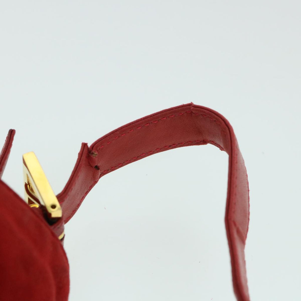 FENDI Mamma Baguette Shoulder Bag Suede Red bs8443