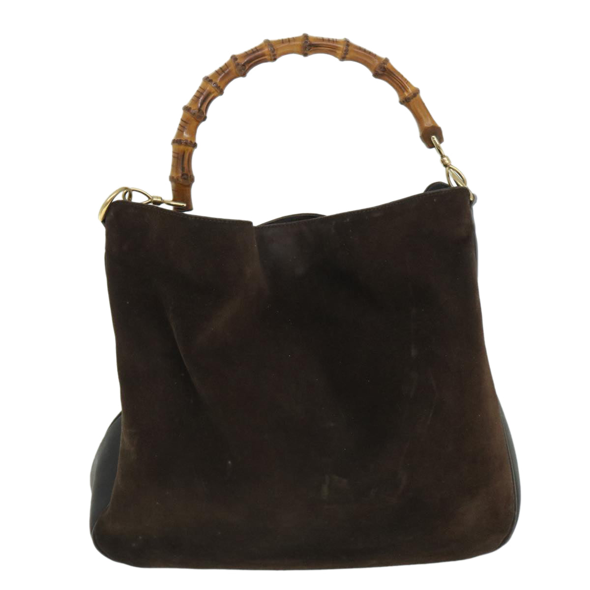 GUCCI Bamboo Shoulder Bag Leather 2way Brown 001 3444 1577 bs8481