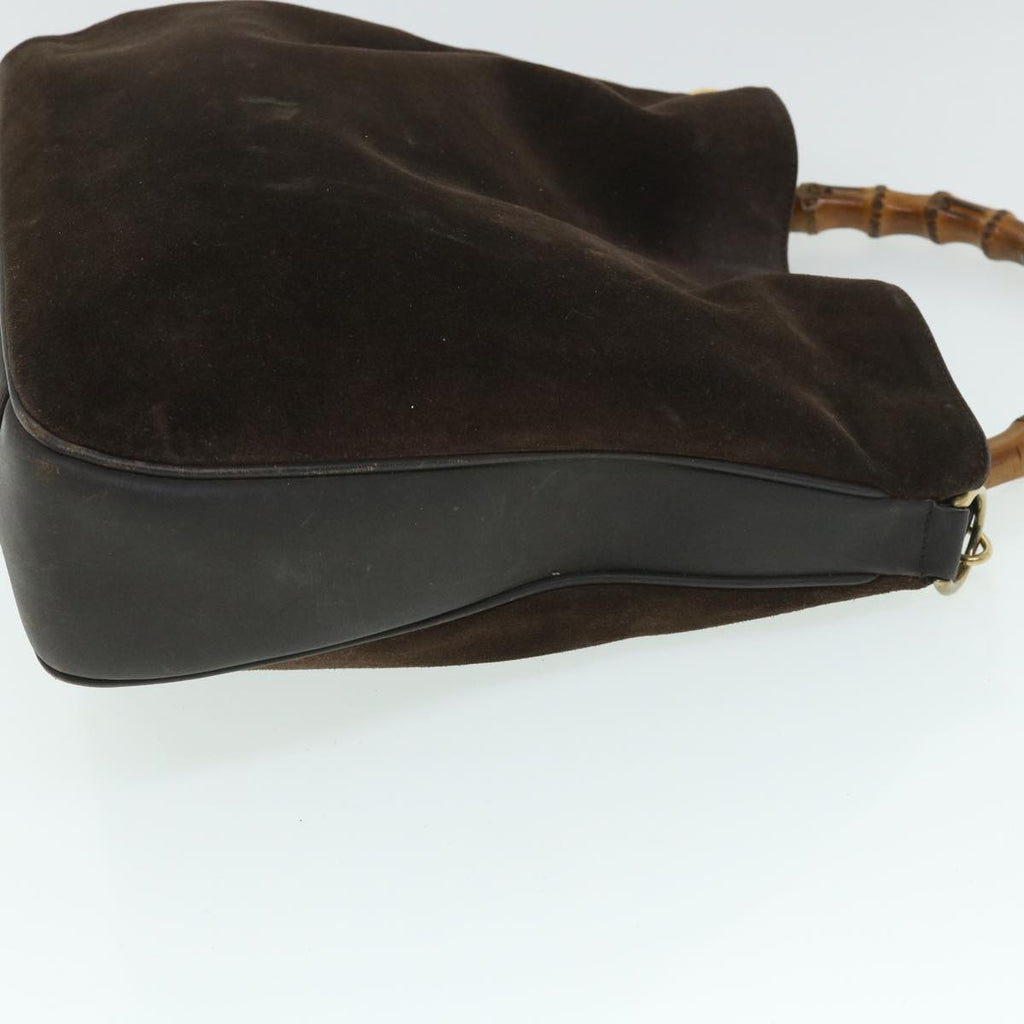 GUCCI Bamboo Shoulder Bag Leather 2way Brown 001 3444 1577 bs8481