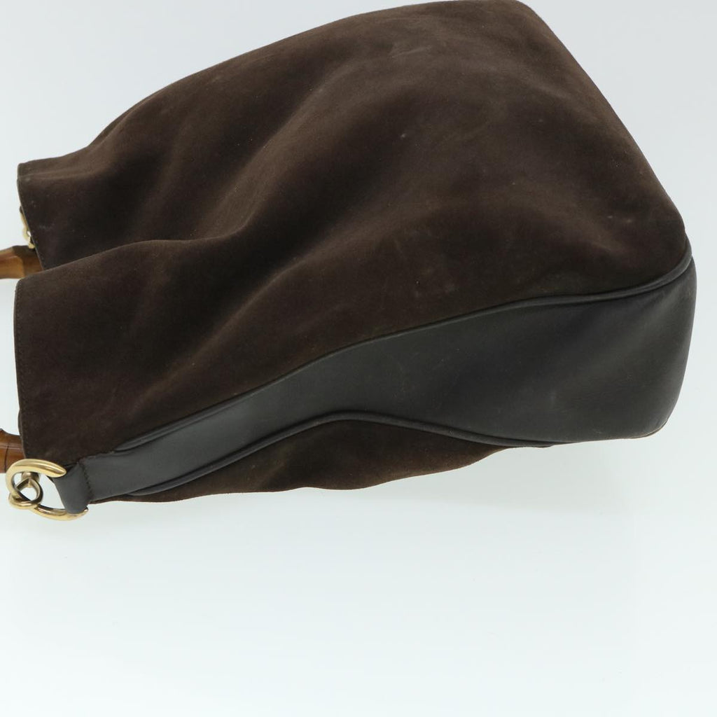 GUCCI Bamboo Shoulder Bag Leather 2way Brown 001 3444 1577 bs8481