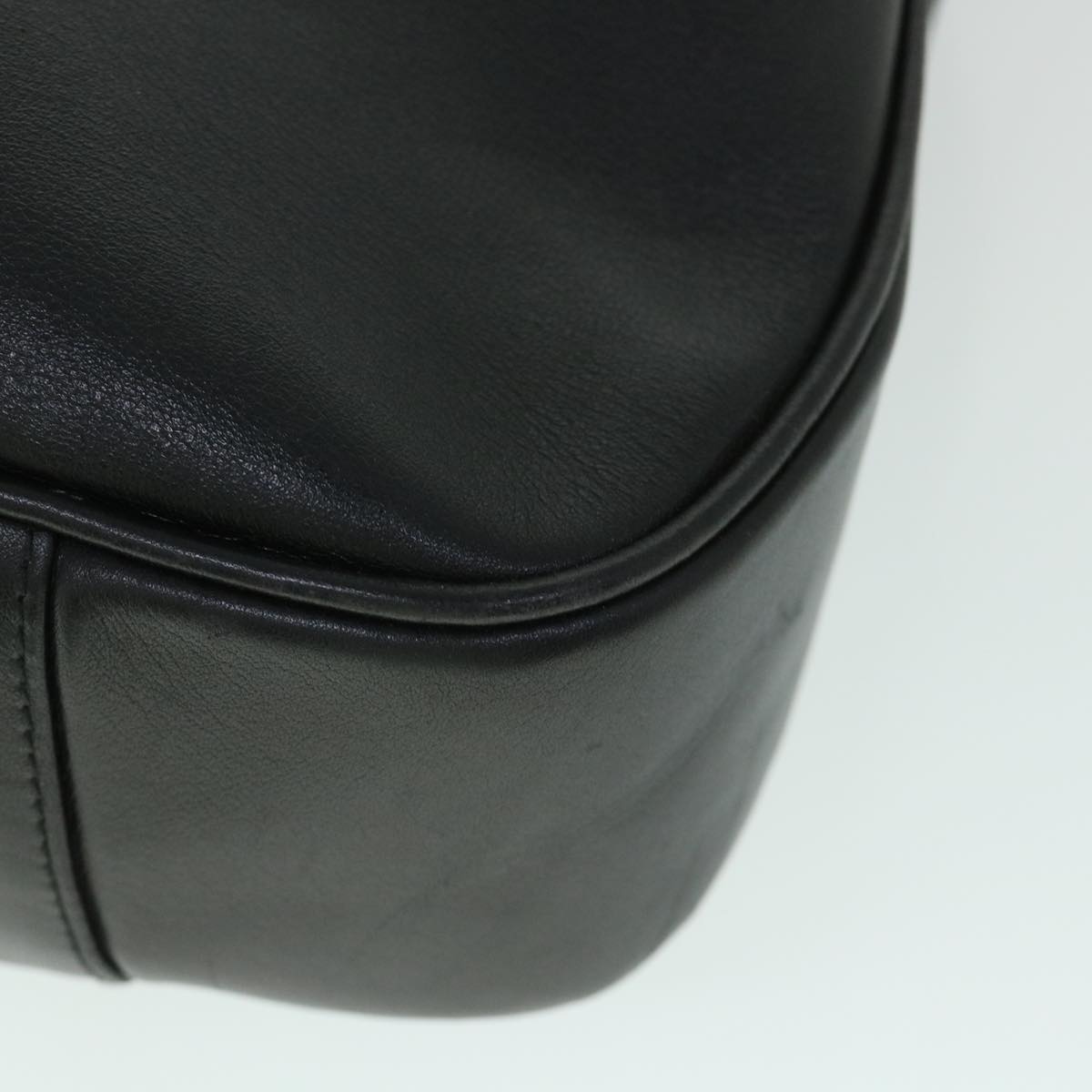 GUCCI Bamboo Shoulder Bag Leather 2way Black 001 1577 200047 bs8490