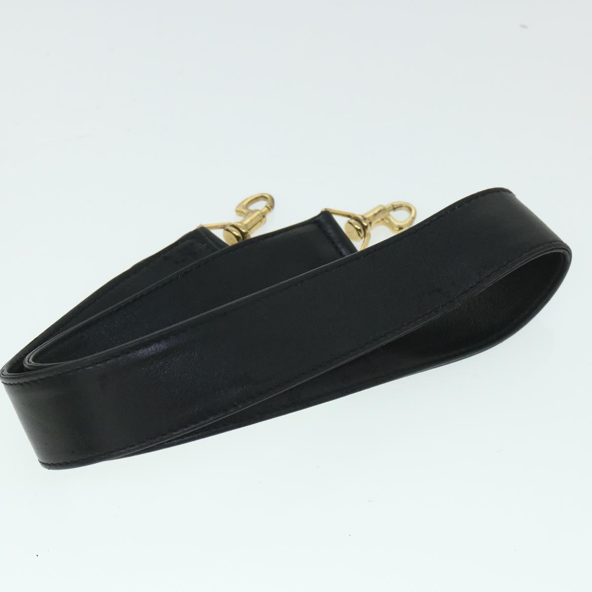 GUCCI Bamboo Shoulder Bag Leather 2way Black 001 1577 200047 bs8490