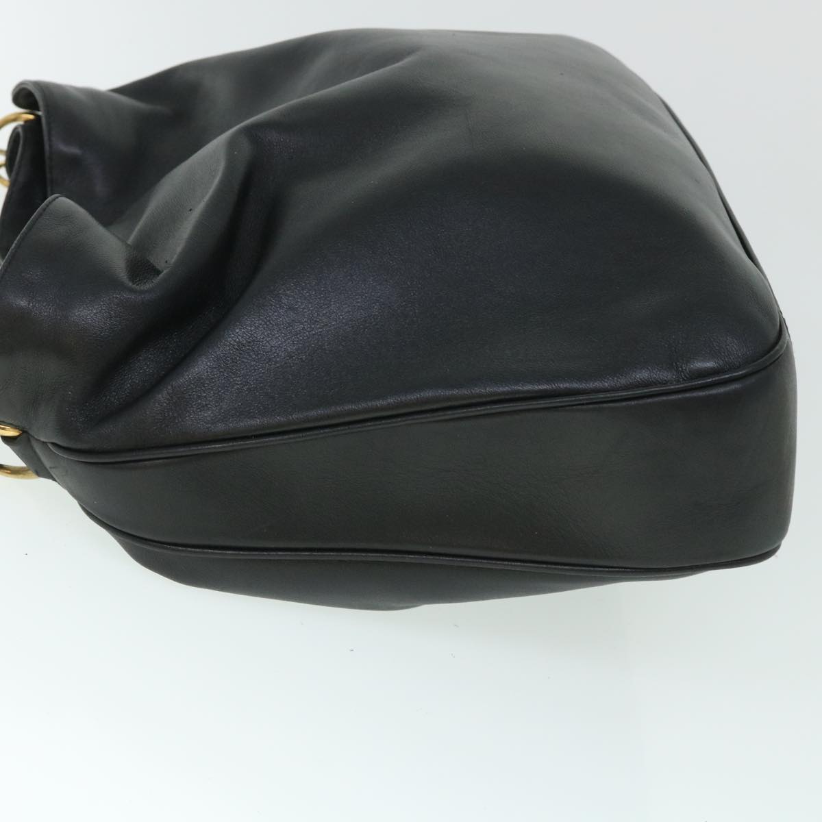 GUCCI Bamboo Shoulder Bag Leather 2way Black 001 1577 200047 bs8490