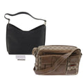 GUCCI GG Canvas Web Sherry Line Shoulder Bag Leather 2Set Beige Red bs8533