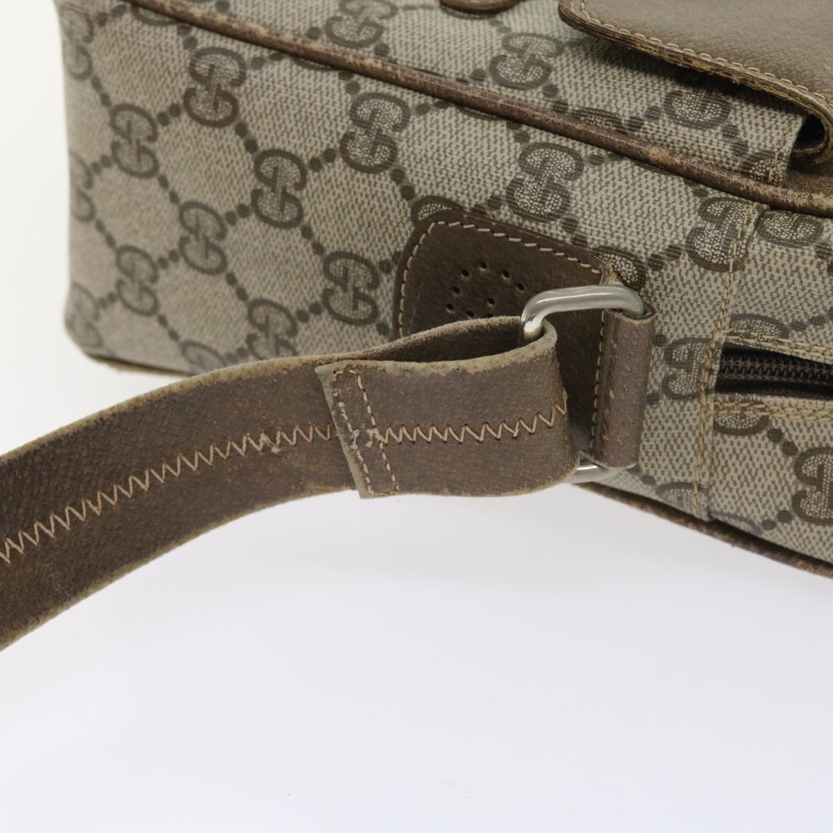 GUCCI GG Canvas Web Sherry Line Shoulder Bag Leather 2Set Beige Red bs8533