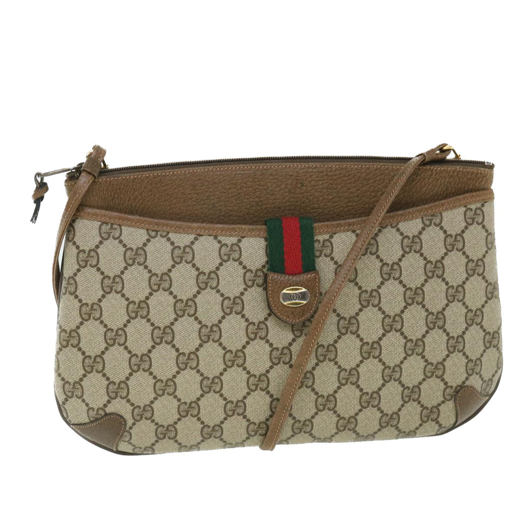GUCCI GG Canvas Web Sherry Line Shoulder Bag Beige Red 904 02 026 bs8545