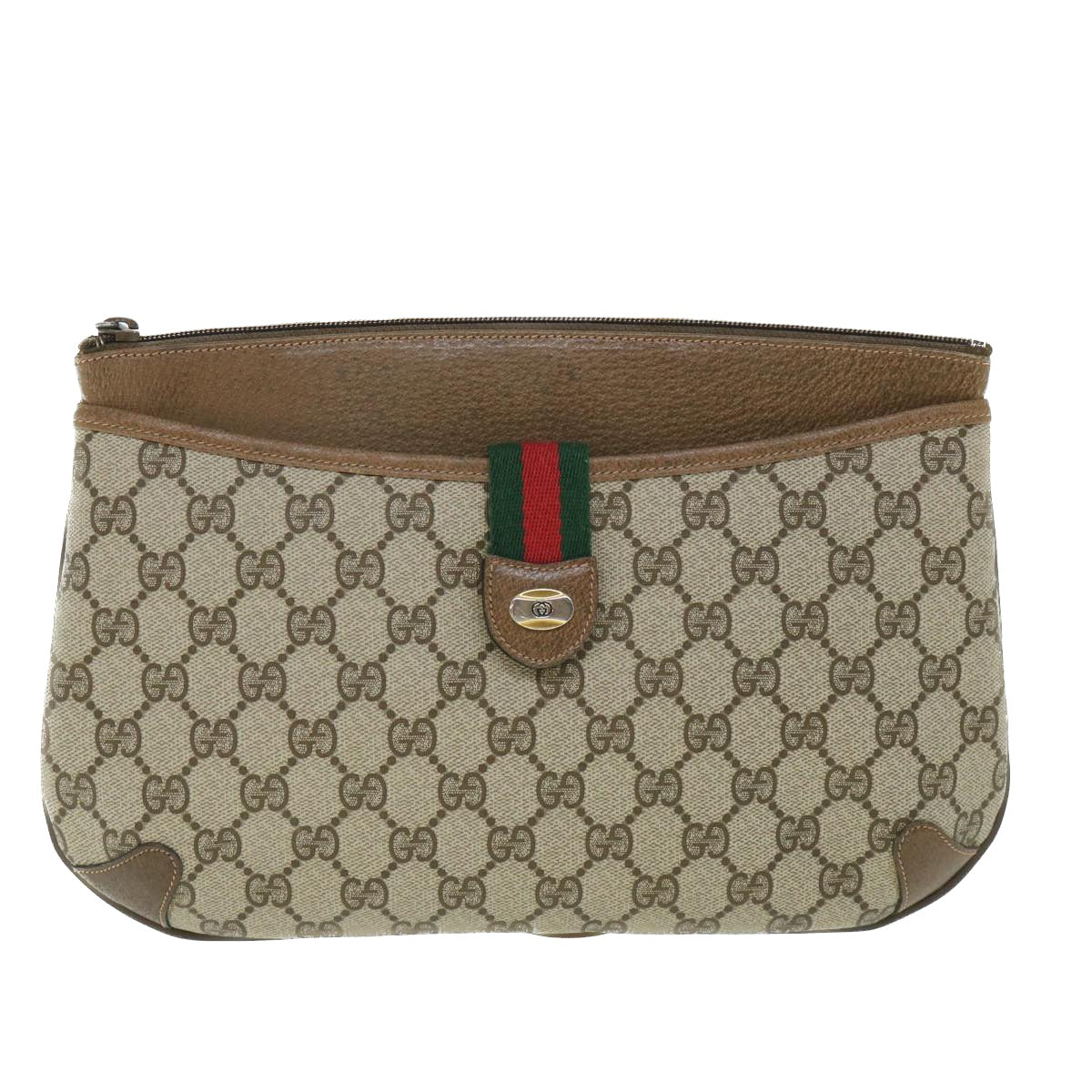 GUCCI GG Canvas Web Sherry Line Shoulder Bag Beige Red 904 02 026 bs8545