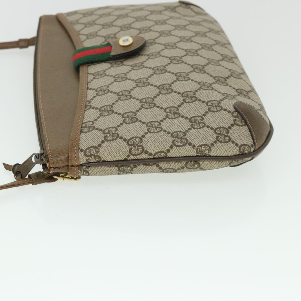 GUCCI GG Canvas Web Sherry Line Shoulder Bag Beige Red 904 02 026 bs8545