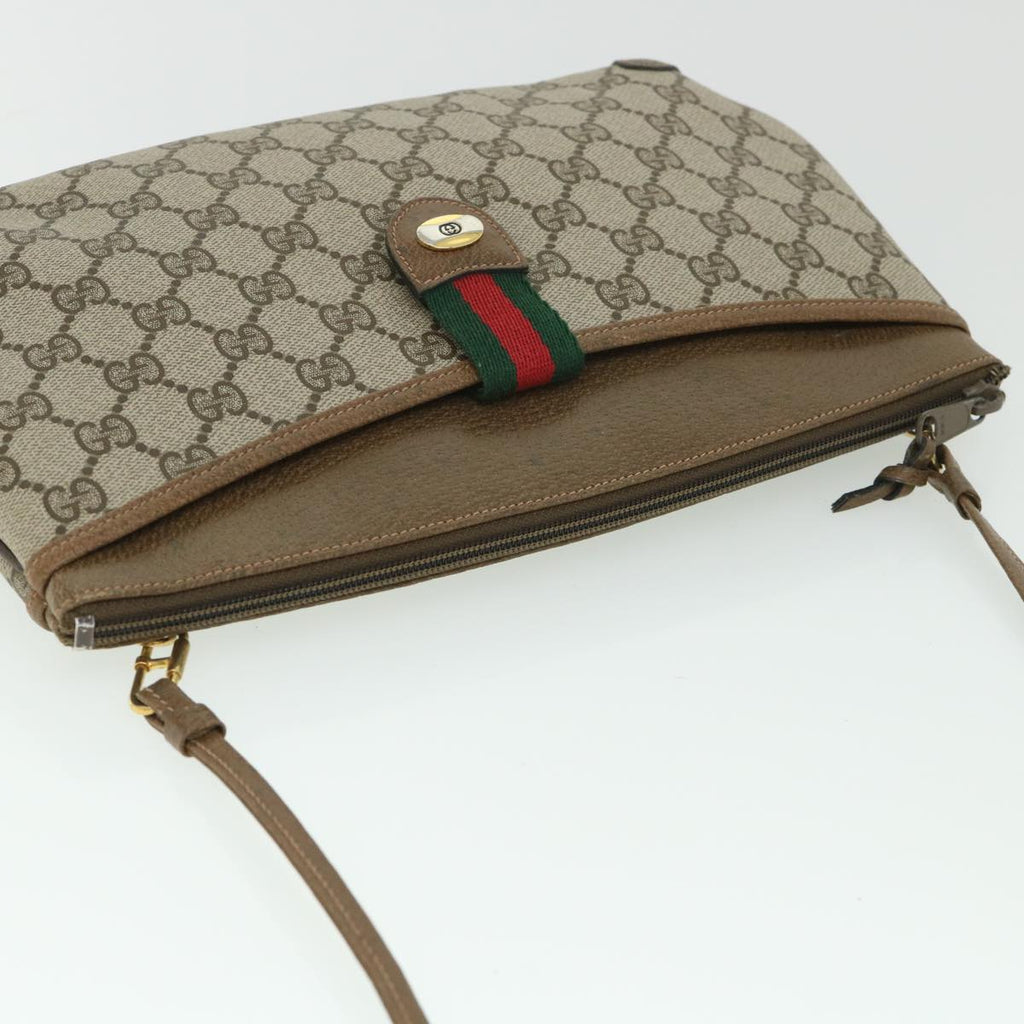 GUCCI GG Canvas Web Sherry Line Shoulder Bag Beige Red 904 02 026 bs8545