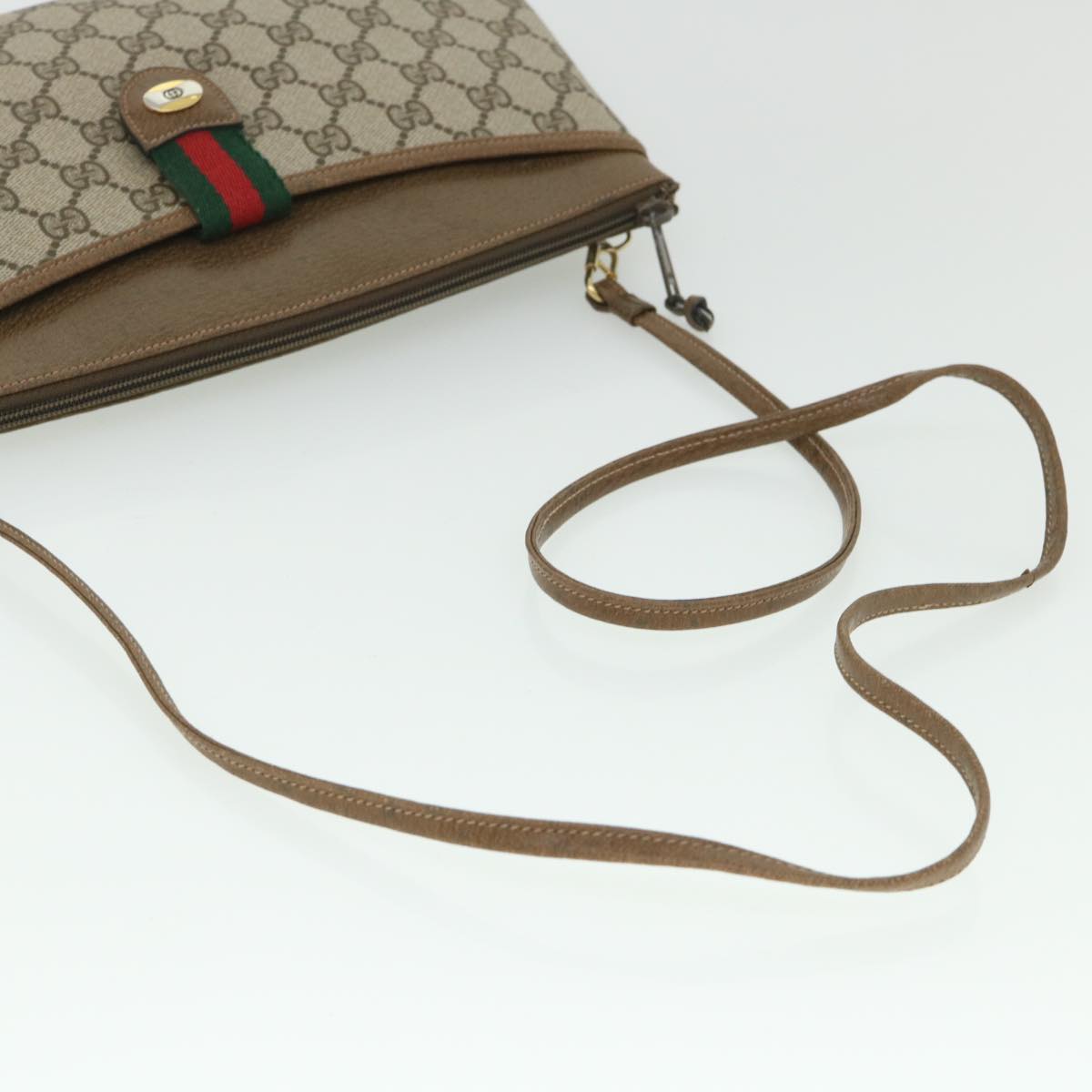 GUCCI GG Canvas Web Sherry Line Shoulder Bag Beige Red 904 02 026 bs8545