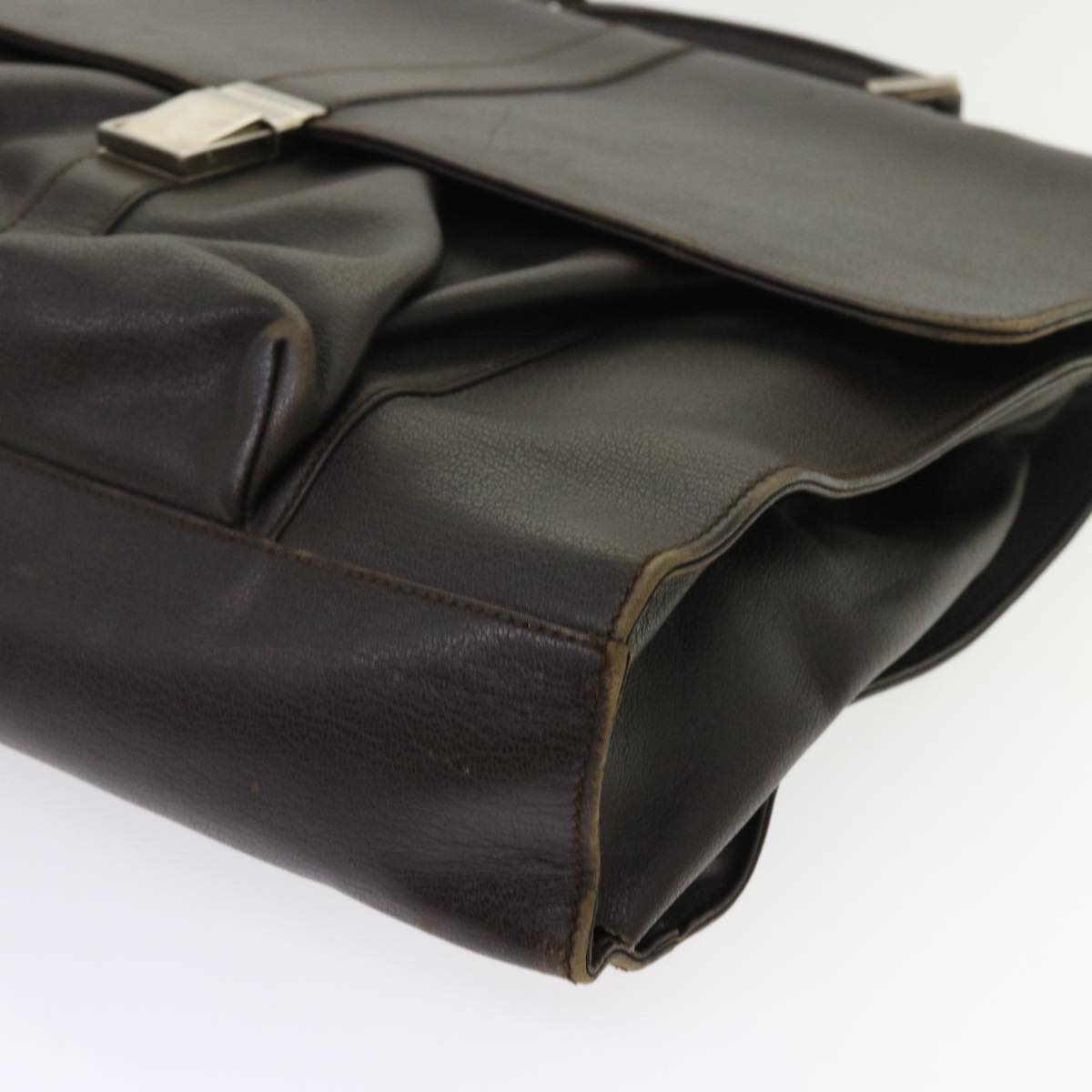 GUCCI Business Bag Leather Brown 015 1046 0090 bs8611