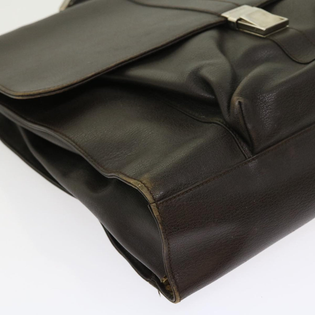 GUCCI Business Bag Leather Brown 015 1046 0090 bs8611
