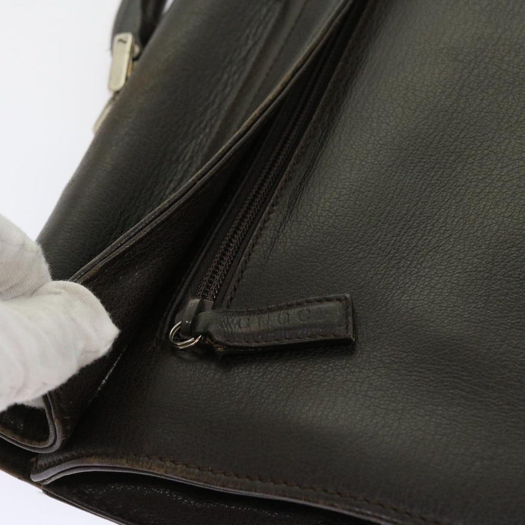 GUCCI Business Bag Leather Brown 015 1046 0090 bs8611