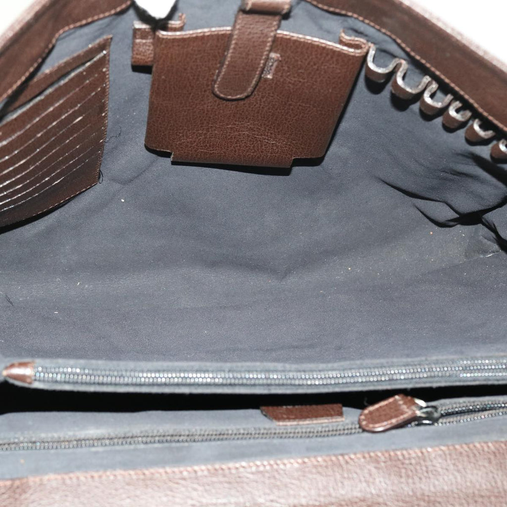 GUCCI Business Bag Leather Brown 015 1046 0090 bs8611