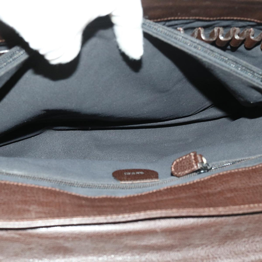 GUCCI Business Bag Leather Brown 015 1046 0090 bs8611