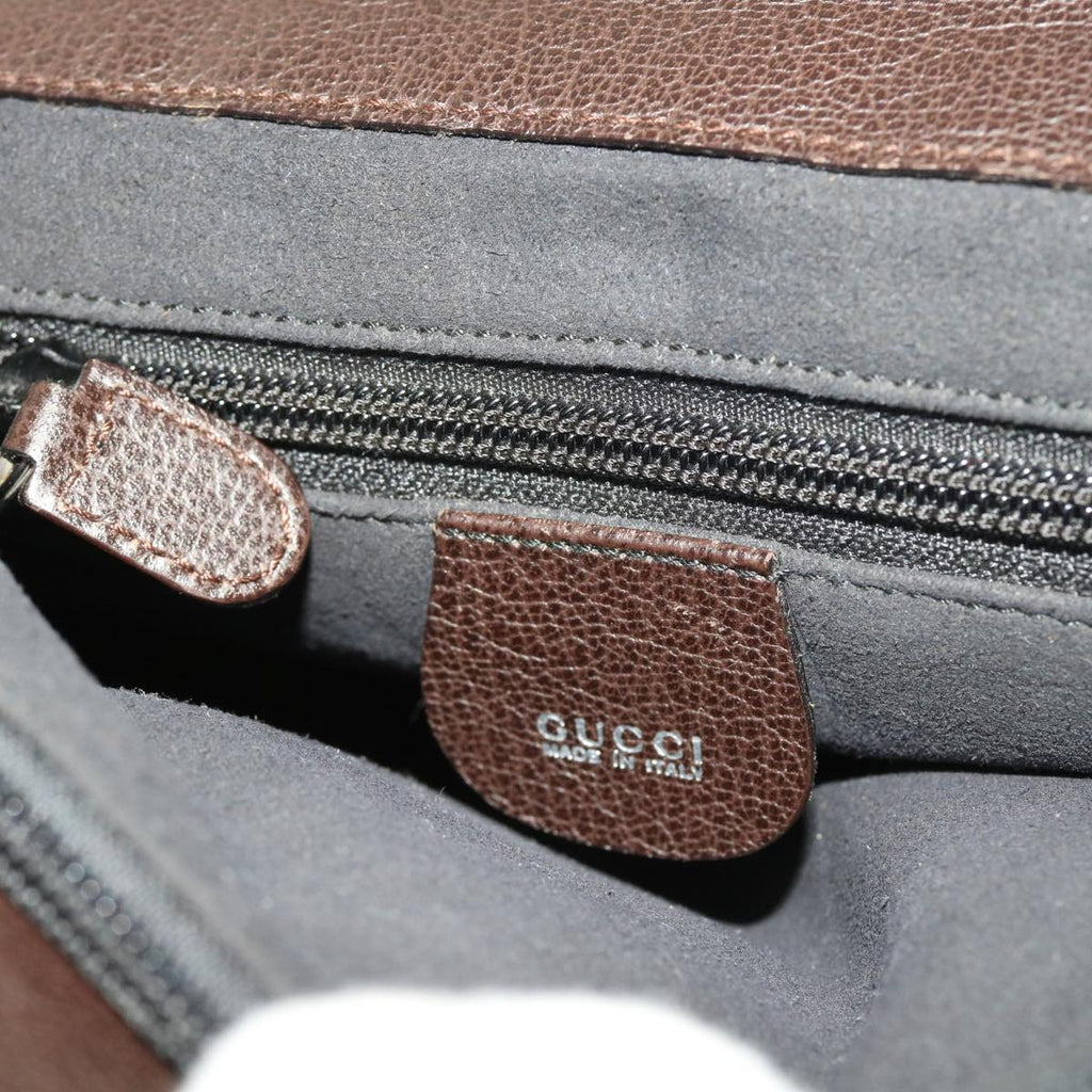 GUCCI Business Bag Leather Brown 015 1046 0090 bs8611