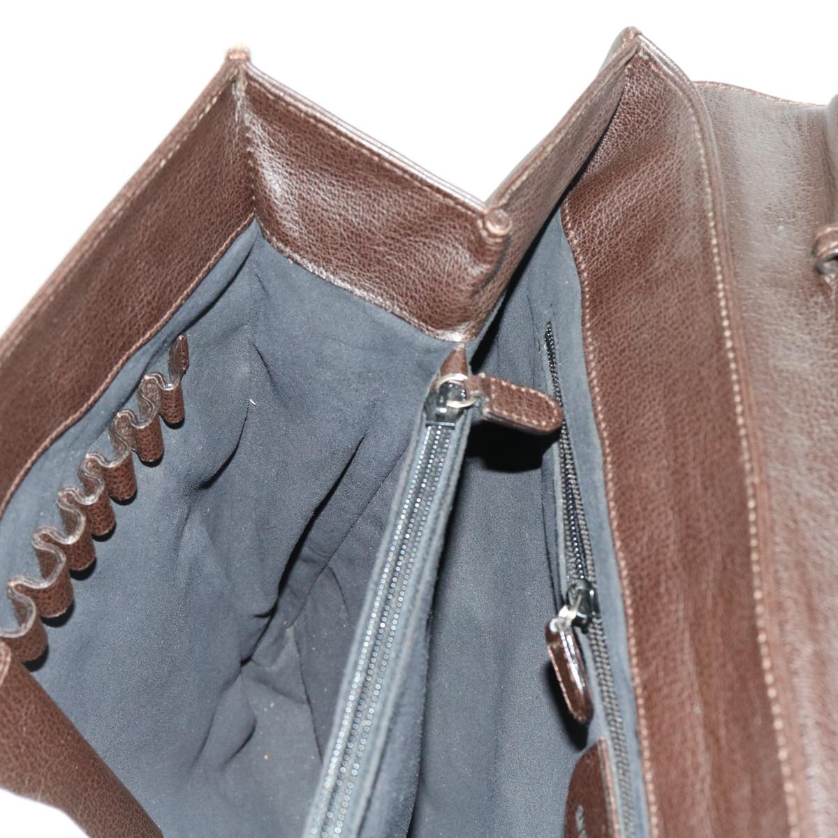 GUCCI Business Bag Leather Brown 015 1046 0090 bs8611