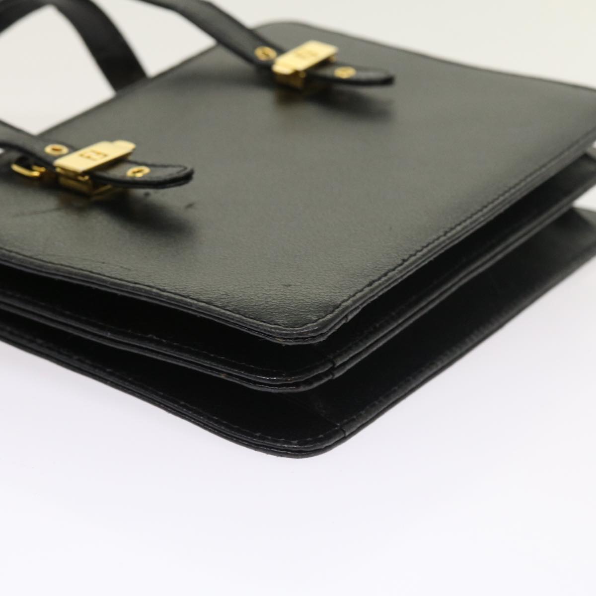 FENDI Shoulder Bag Leather Black bs8613