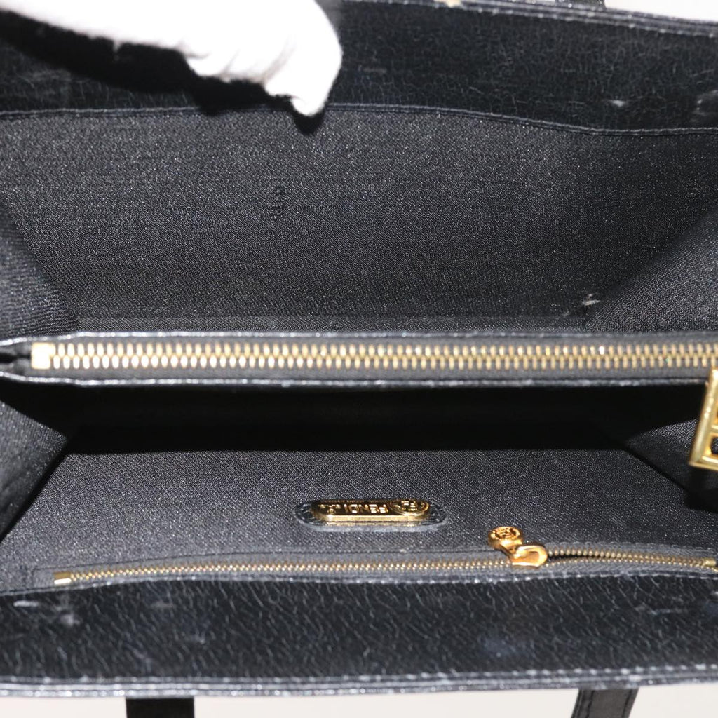 FENDI Shoulder Bag Leather Black bs8613
