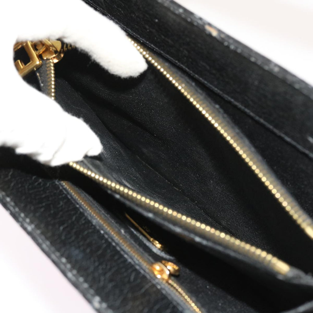 FENDI Shoulder Bag Leather Black bs8613